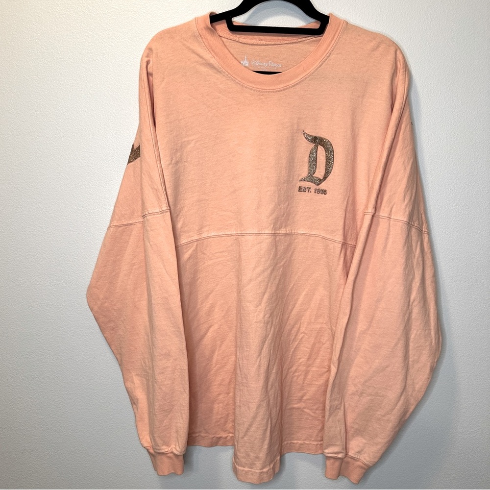 Disney Parks Disneyland Women’s Size XL Oversized Pink Rose Gold Spirit Jersey
